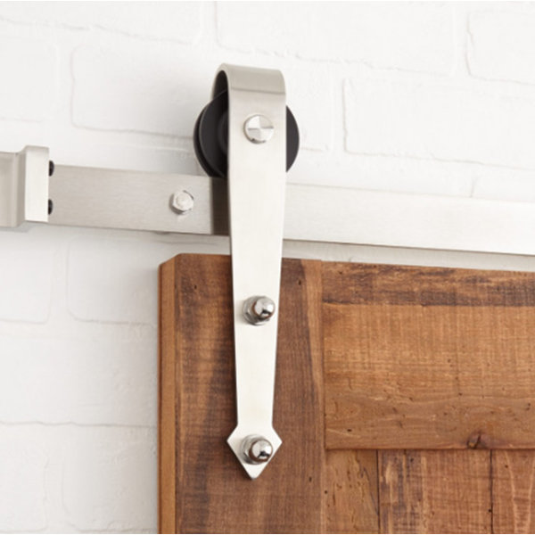 Homacer Arrow Stainless Brushed Nickel Steel Standard Single Barn Door